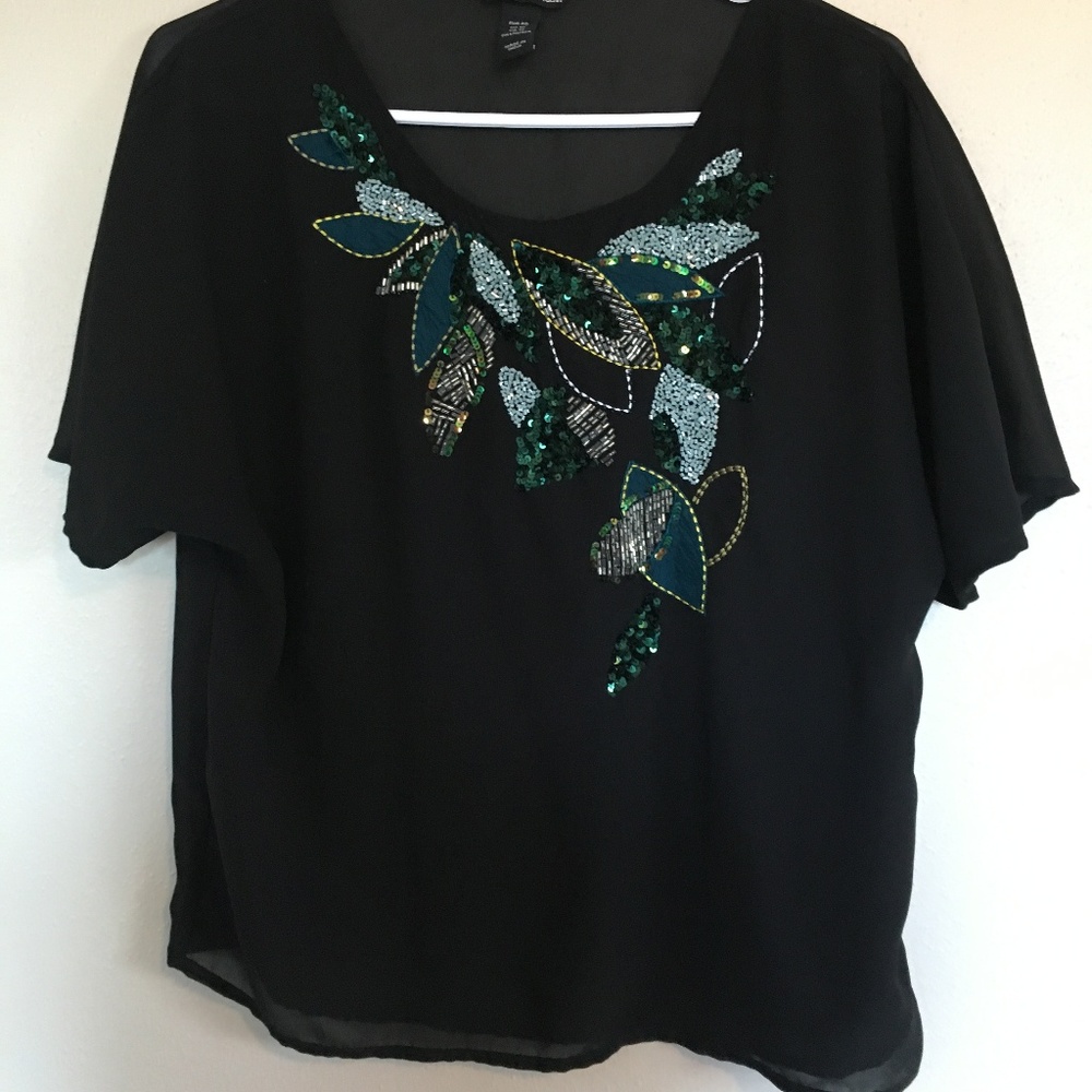 beaded black blouse